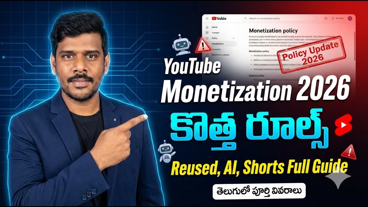 2026 లో YouTube Monetization కొత్త రూల్స్ | ఈ తప్పులు చేస్తే మీ ఛానల్ Reject అవుతుంది ⚠️.