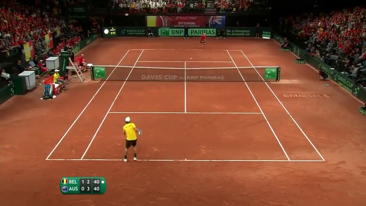 49 shot rally between Steve Darcis and Jordan Thompson at 2017 Davis Cup
