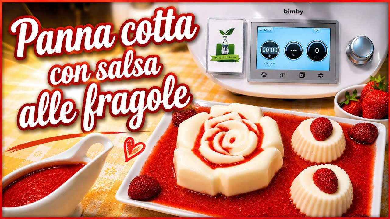 Panna cotta con salsa di fragole per bimby TM6 TM5 TM31