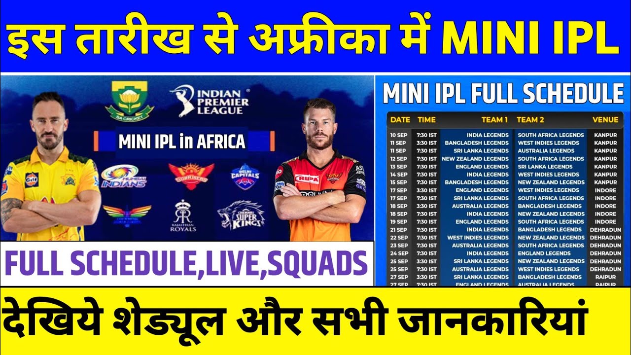 Mini IPL Starting Date,Full Schedule & All Teams Squads | CSA T20 League 2022 All Details