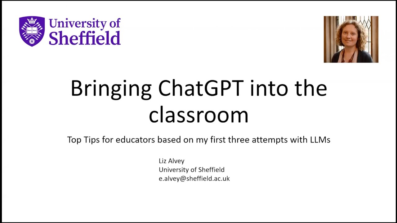Dr Liz Alvey - Bringing ChatGPT into the Classroom