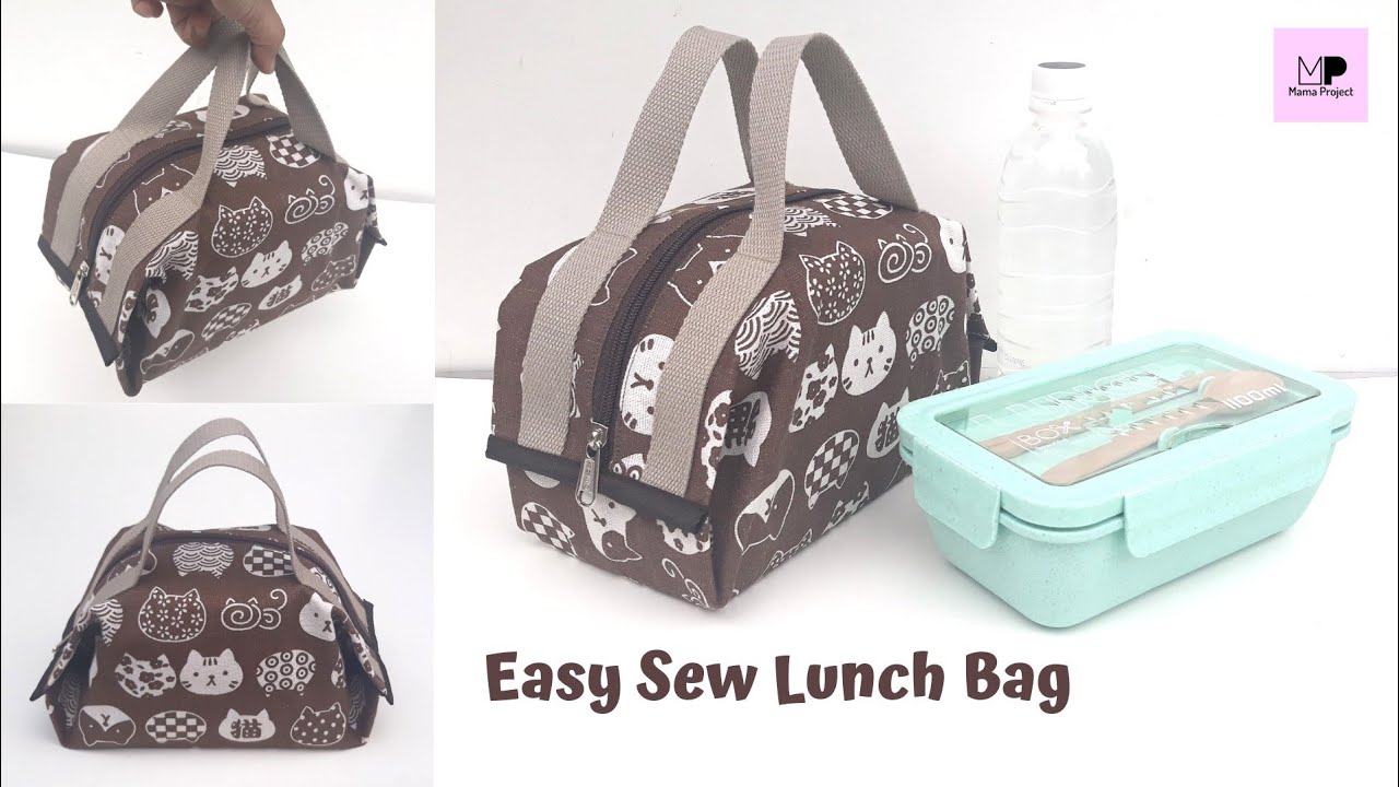 Simple Lunch Bag Tutorial | Diy lunch bag | Lunch Bag sewing tutorial