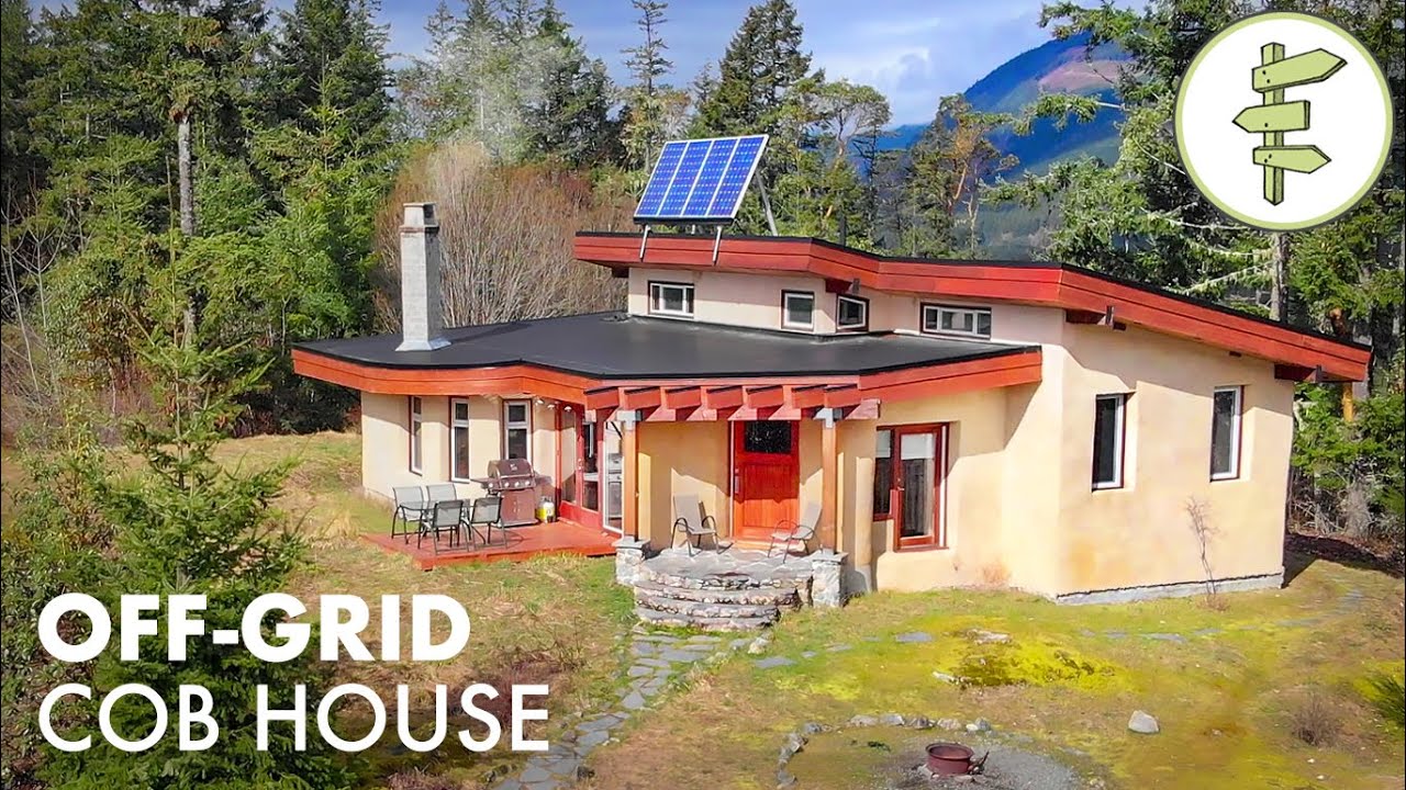 Modern Off-Grid Cob House Built With Sand, Clay & Straw - Sustainable Green Building Tour