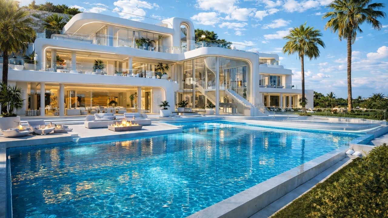 Inside a $50 Million Ultra-Modern Luxury Mansion | Dream White House Tour (4K)