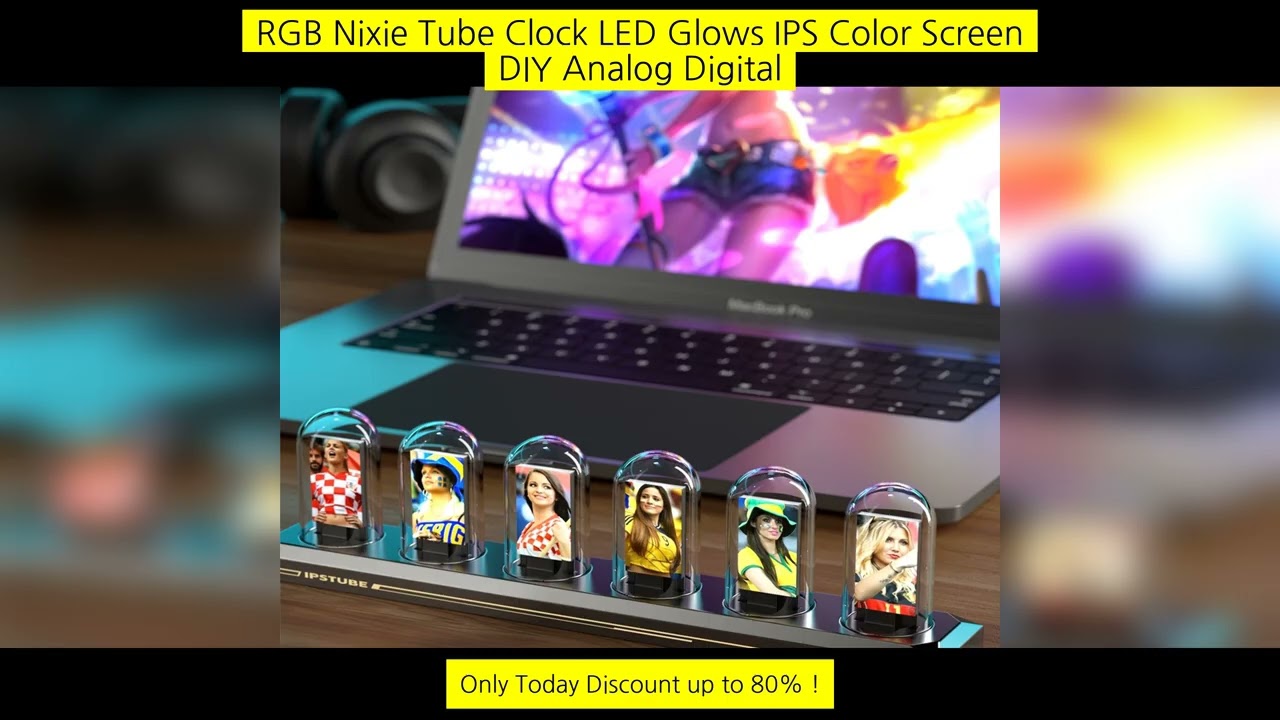 Rgb Nixie Tube Clock Led Glows Ips Color Screen Diy Analog Digital Tube Night