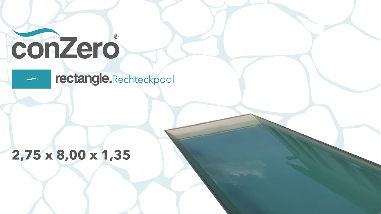 conZero Rechteckpool 2,75 x 8,00 x 1,35 mit Beachtreppe