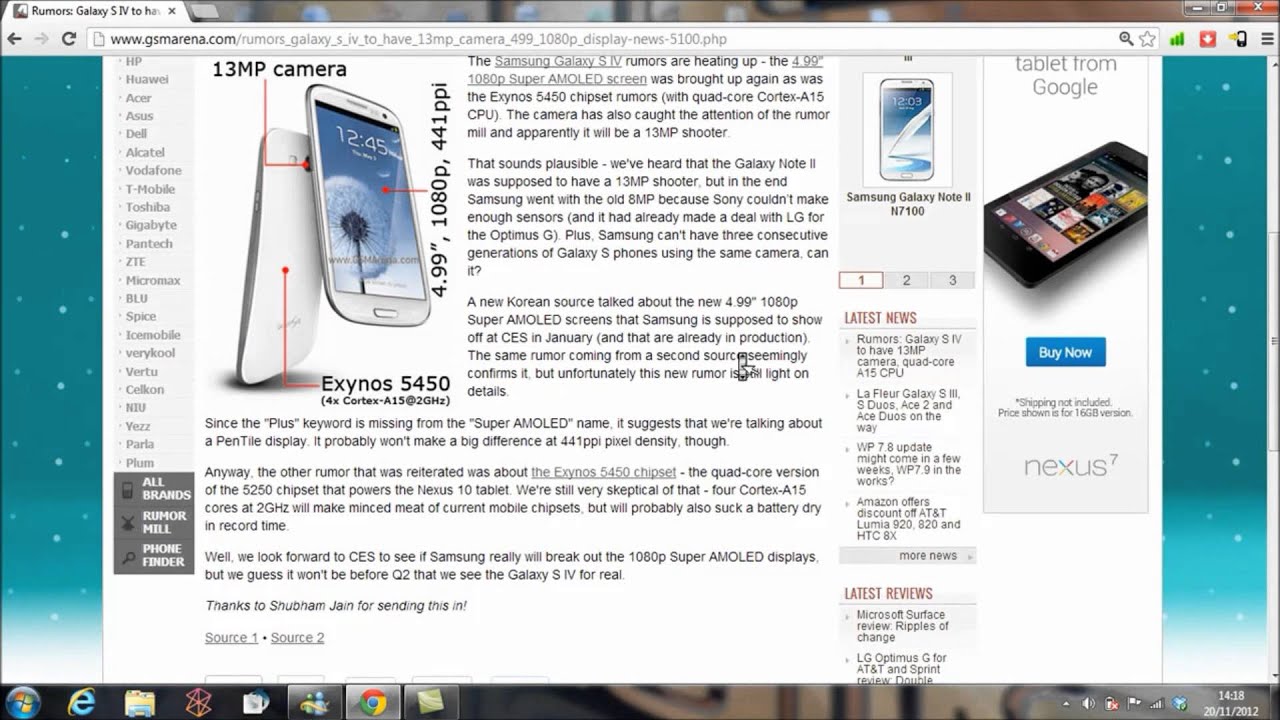 Samsung Galaxy s4 Rumors