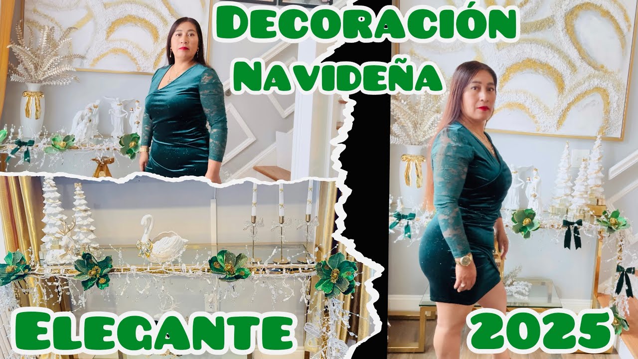 IDEAS PARA DECORAR NAVIDAD 2025/TU ENTRADA DE TU CASA Navideña 2025/ EN VERDE Y DORADO 🎀🔔👍🙏