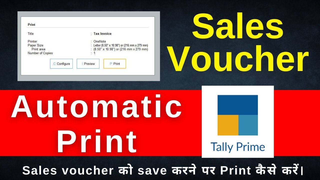 Sales Invoice automatically print/ How to auto print sales invoice after saving//Tally Prime/