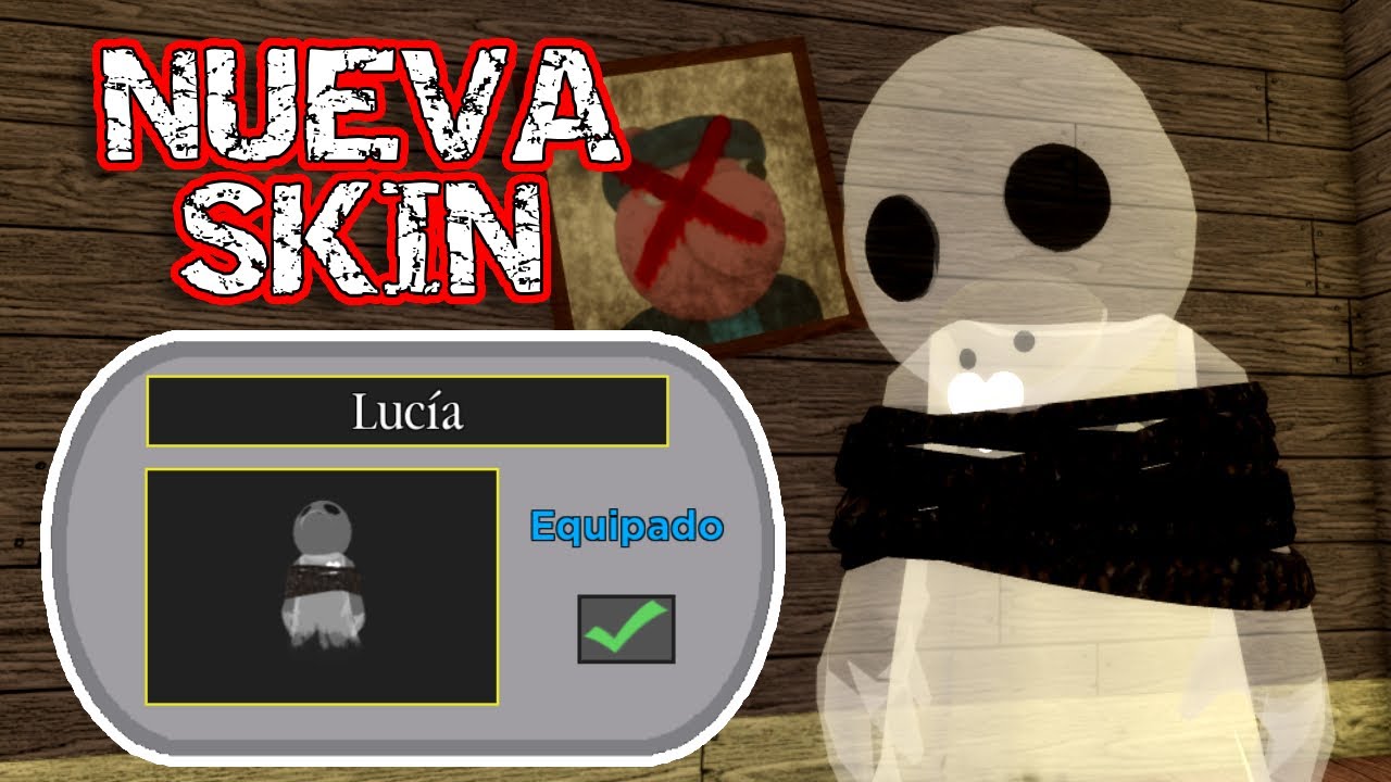 NUEVA SKIN FANTASMA (LUCIA) 😨 PIGGY: But It's 100 PLAYERS ROBLOX #roblox #piggy #update