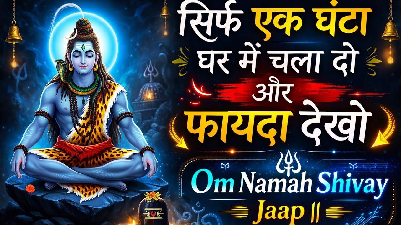 सिर्फ एक घंटा घर में चला दो और फायदा देखो | Om Namah Shivay Jaap | #omnamahshivaya #shivmantra #shiv
