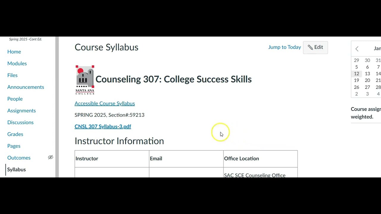Course Syllabus Overview