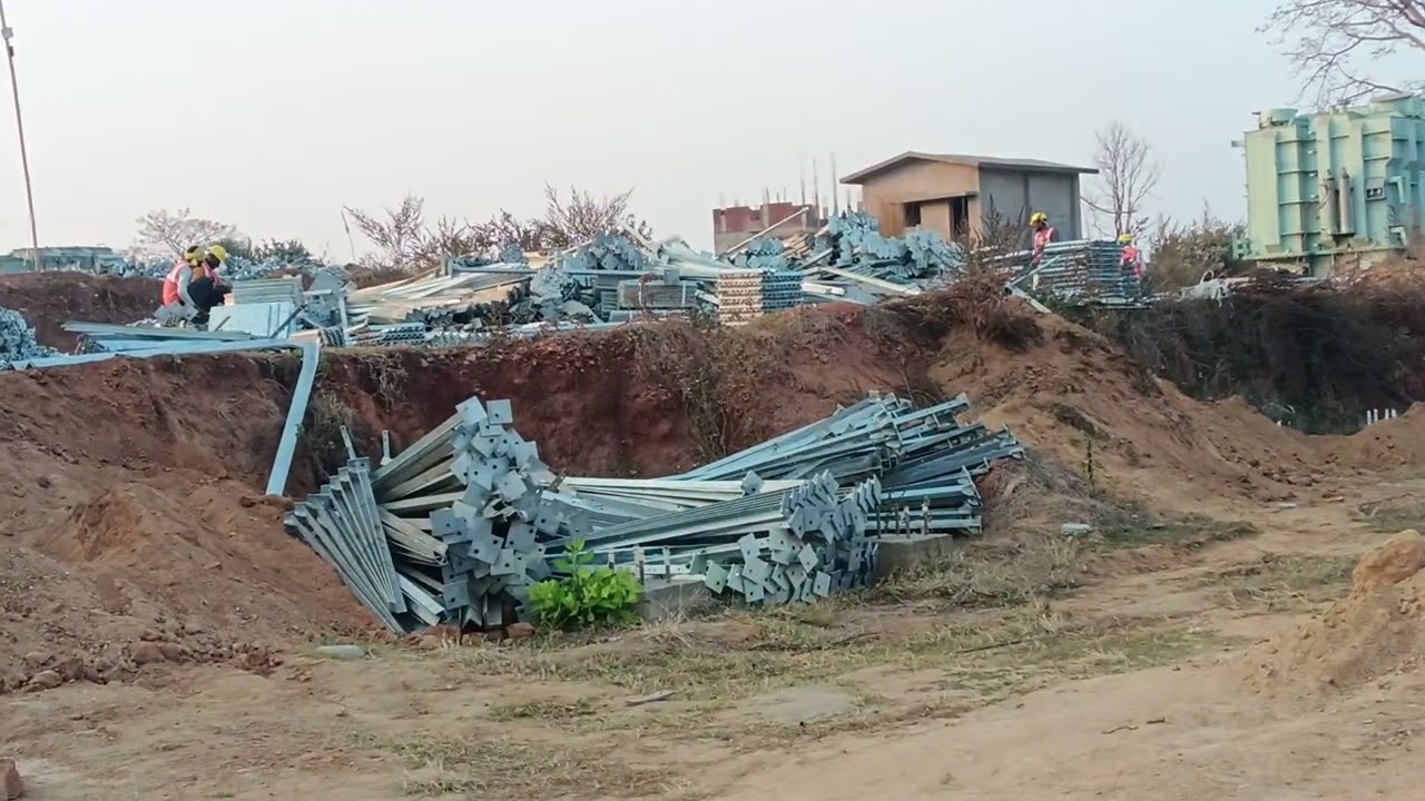 220kv ISO and BPI equipment foundation Colum nut bolt fixing work dekhiye 