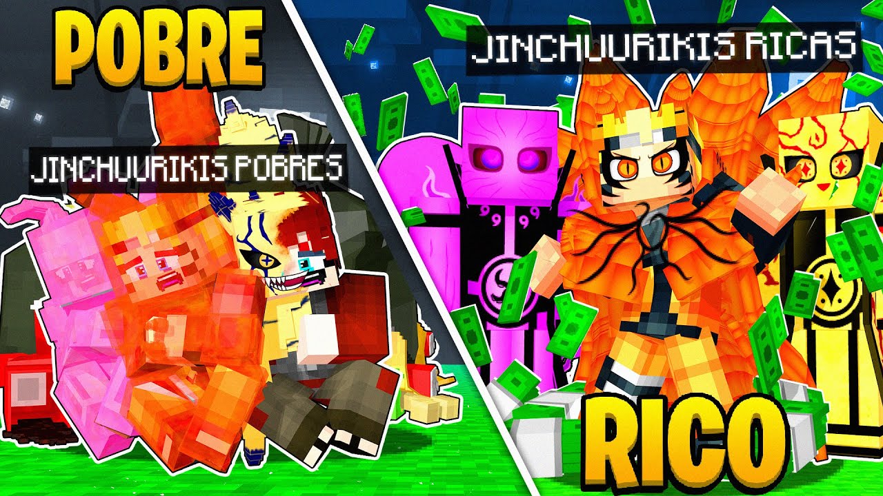 RICO vs POBRE DOS JINCHUURIKIS no MINECRAFT !