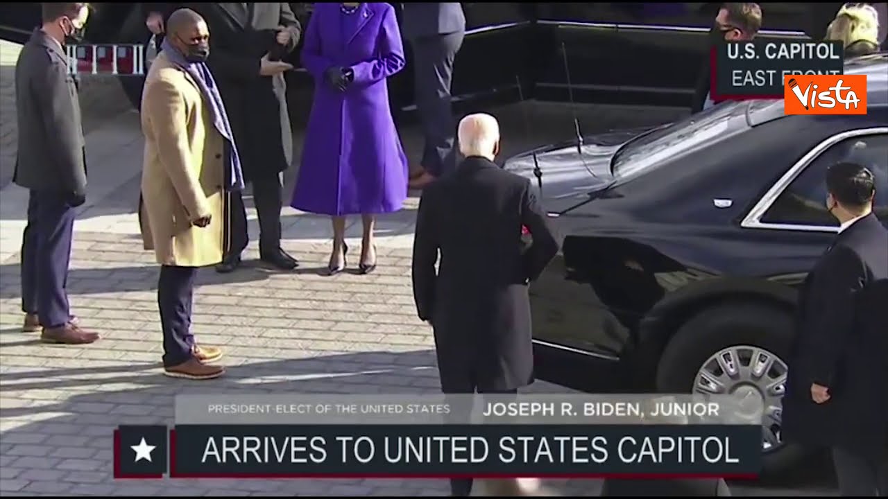Biden e Kamala Harris arrivano al Campidoglio per il giuramento
