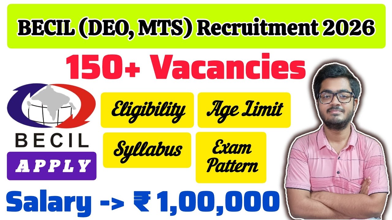 BECIL Recruitment 2026 || 154 Vacancies || DEO, MTS, Assistant & More || Apply Offline || #viral 