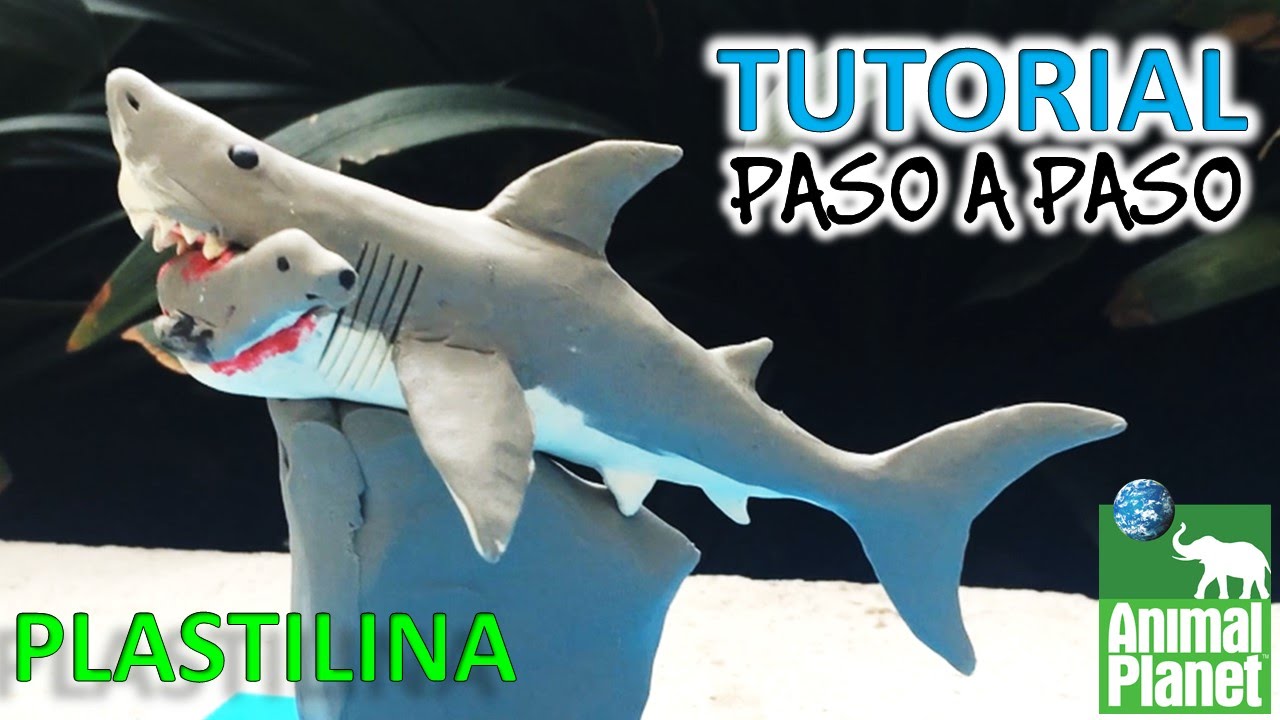 COMO HACER UN TIBURON BLANCO DE PLASTILINA ✅ MI MUNDO DE PLASTILINA / How to make a shark clay