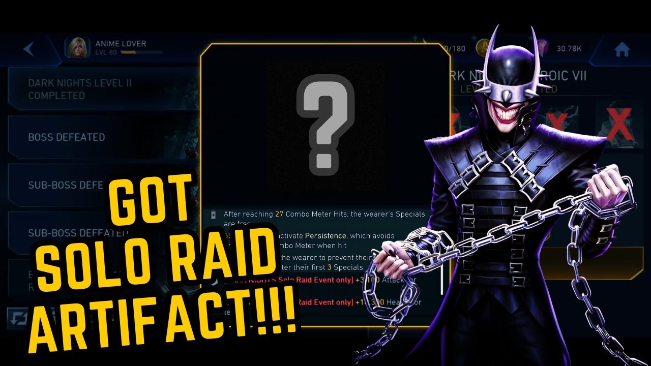 Got Solo Raid Artifact in Dark Nights!!! 🔥🔥🔥| Dark Nights | Injustice 2 Mobile