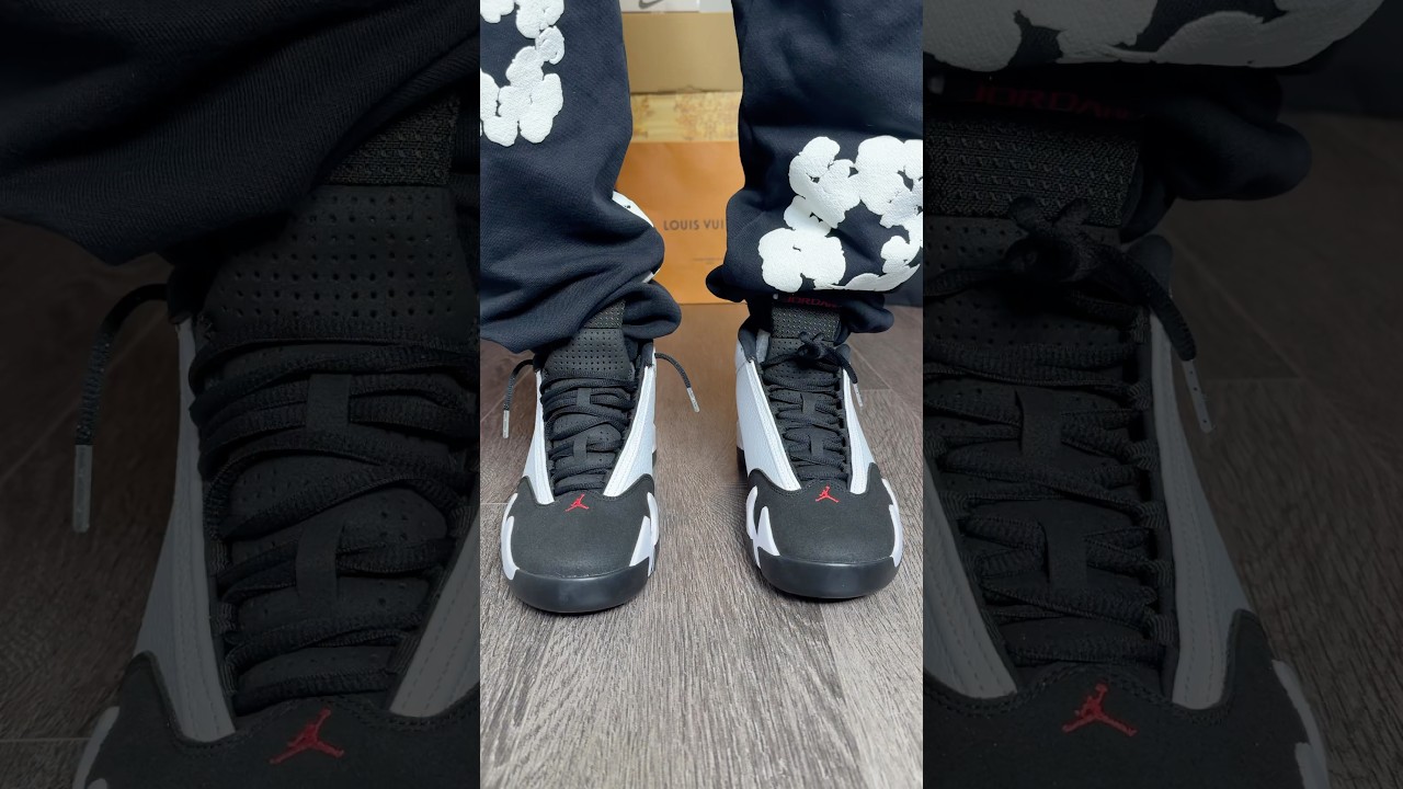 Air Jordan 14 blacktoe 2024 on feet