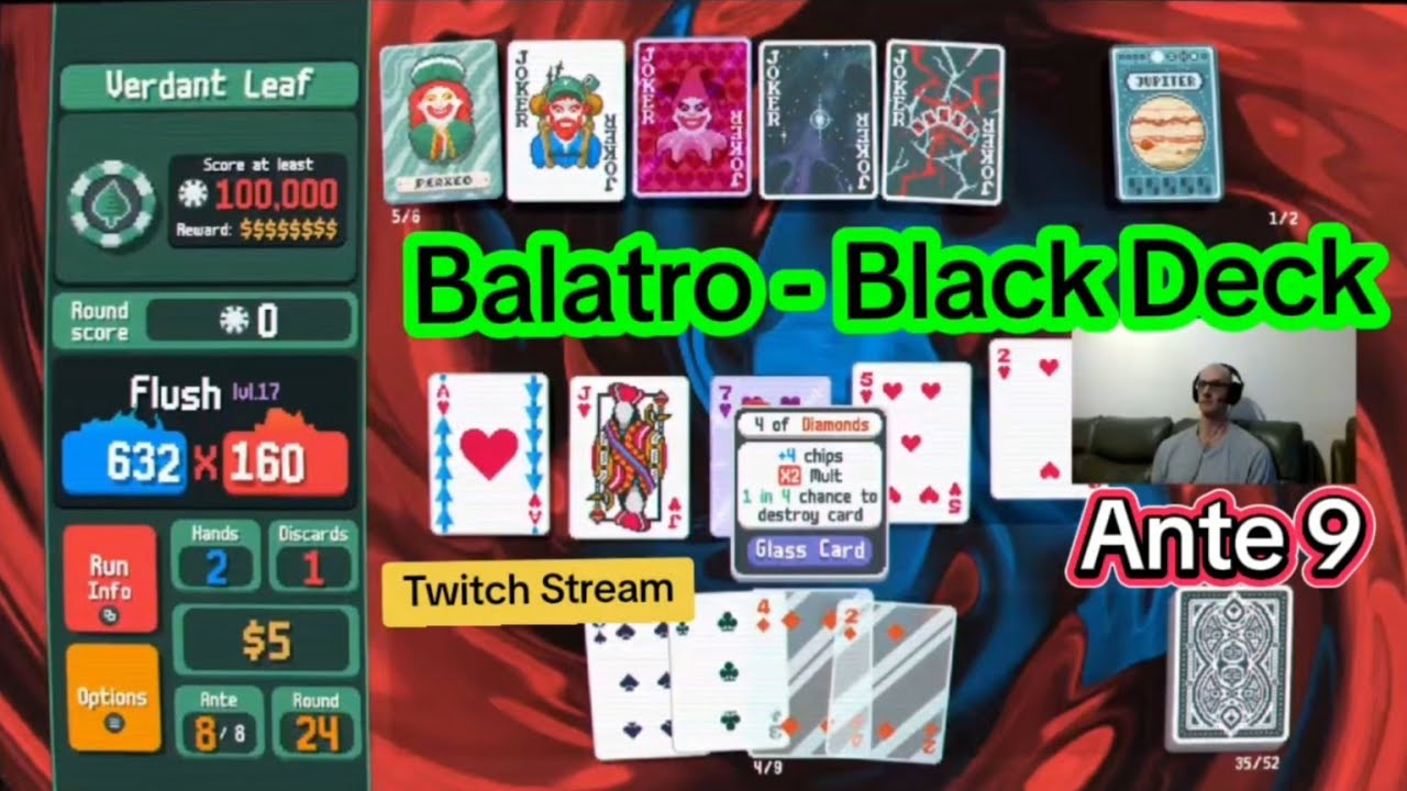Balatro - Black Deck - Ante 9 - Xbox Twitch Stream