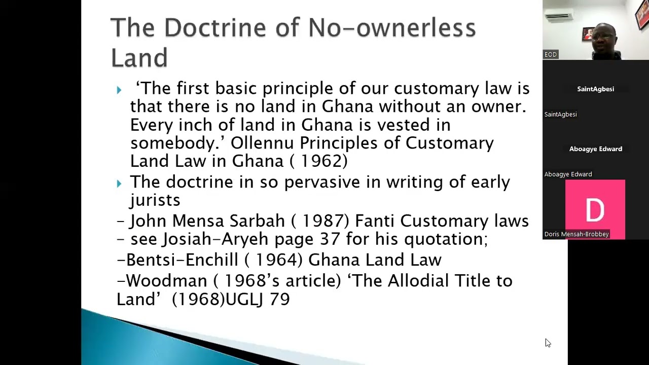 2023 FREE GHANA SCHOOL OF LAW ENTRANCE EXAMS REVISION- LESSON 8- LAND LAW- NO-OWNERLESS LAND