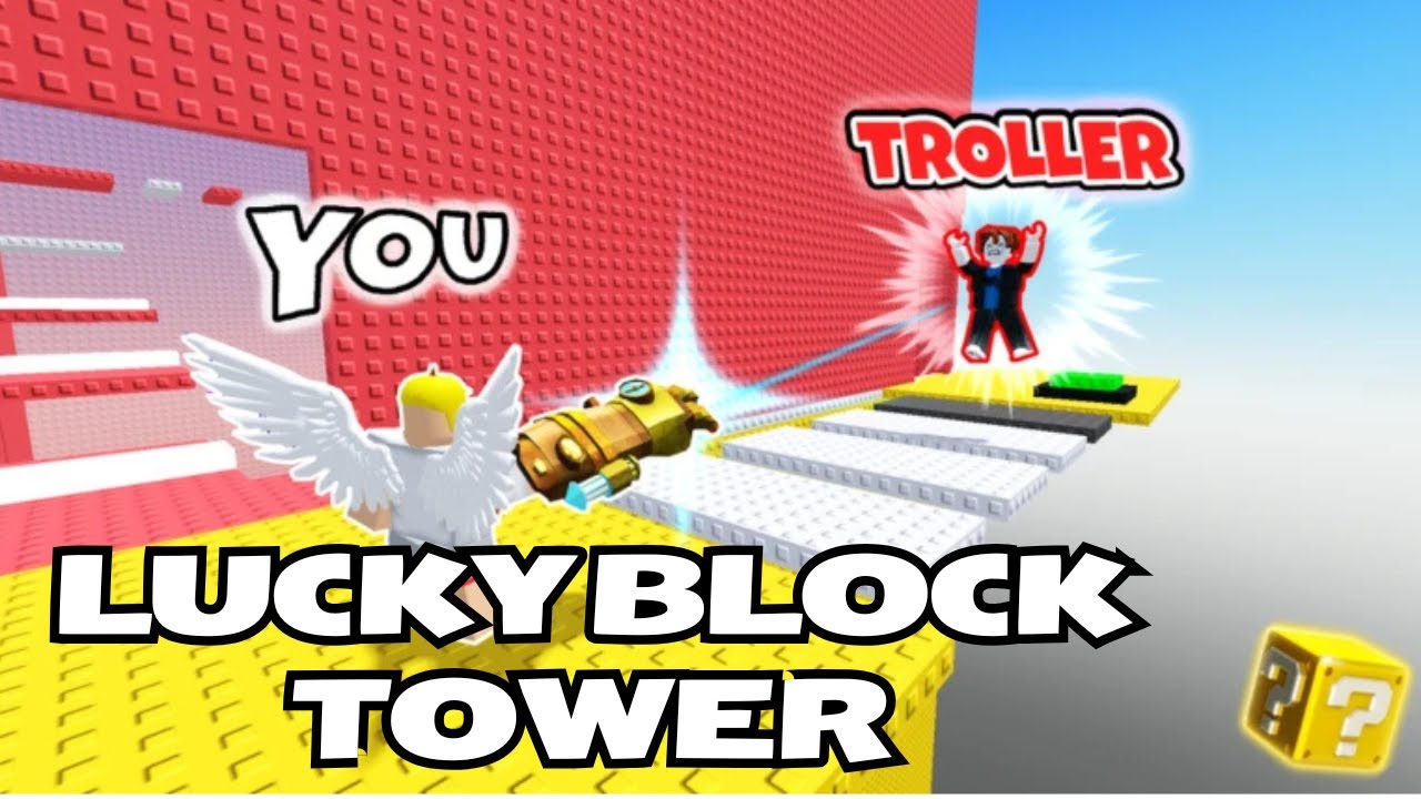 Trolling Everyone in Lucky Block Troll Tower! 😂🎲 Roblox Chaos!