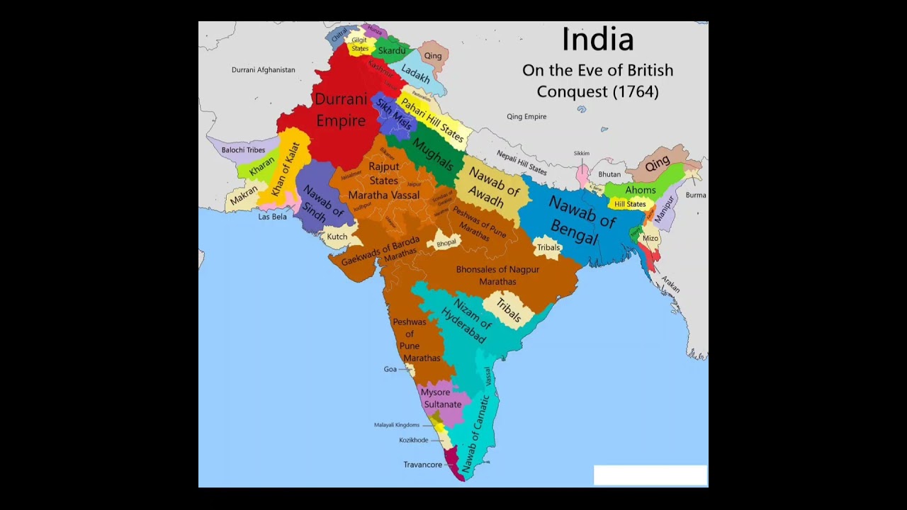 India on the Eve of British Conquest (1764)! #map #british #empire #conquest #india #youtubeshorts