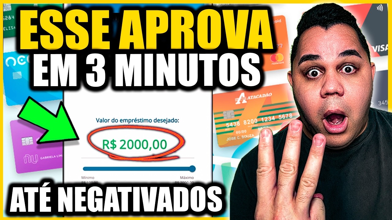 🔥4 Cartões de Crédito Explodindo APROVANDO GERAL que Libera LIMITE na HORA mesmo NEGATIVADO
