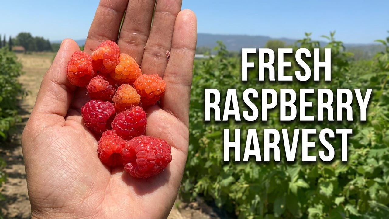 Massive Raspberry Farm 🍓 in California | Harvesting Fresh Raspberries 4K