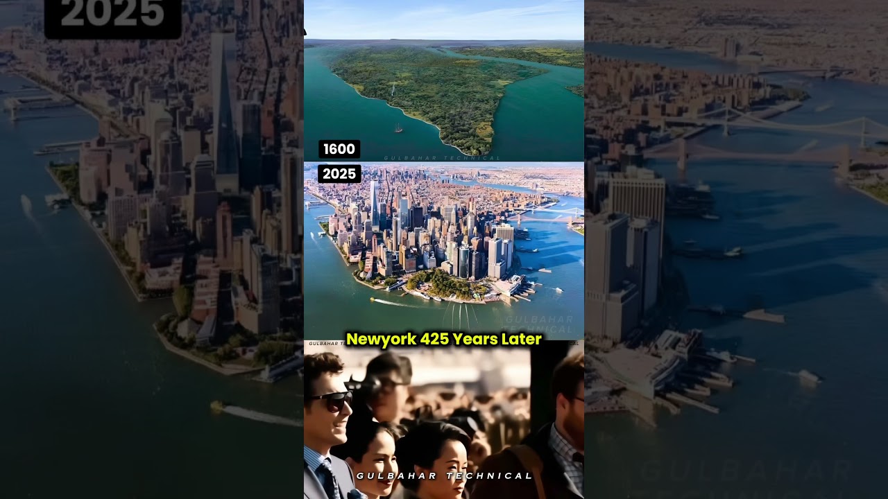 New york 1600 vs 2025 | How Empty Island Turned into Iconic Skyline 🌆🕰️