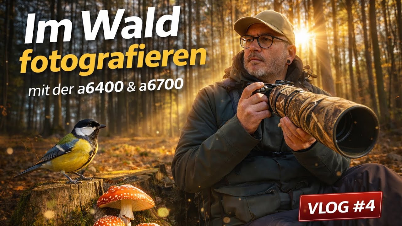 Im Wald fotografieren VLOG #004 Wintergoldhähnchen, Kohlmeise & Rehe.