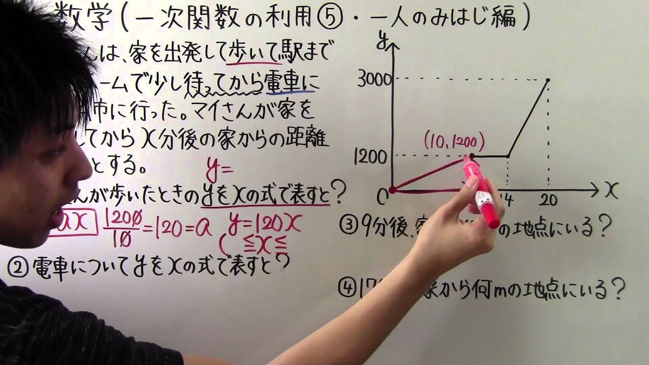 【数学】中2-42 一次関数の利用⑤ 一人のみはじ編