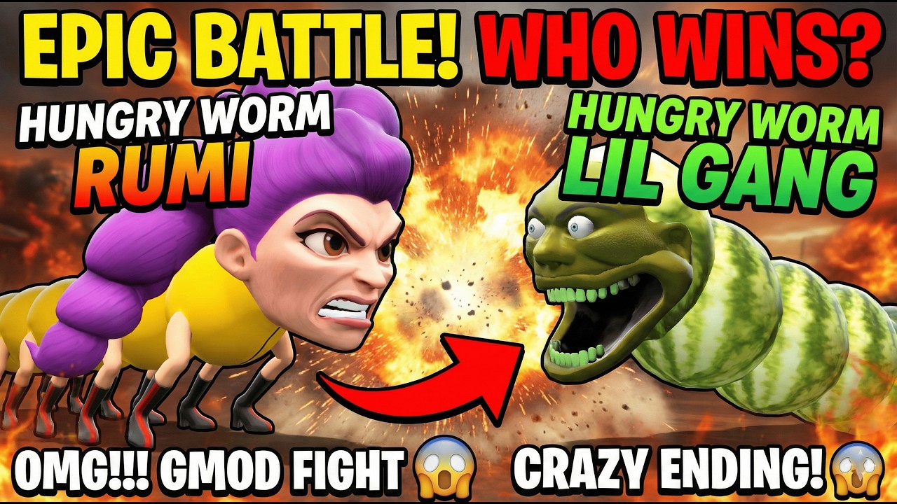 THE MOST INSANE GMOD BATTLE EVER?! Hungry Worm RUMI vs Lil Gang (CRAZY ENDING!) 😱🔥