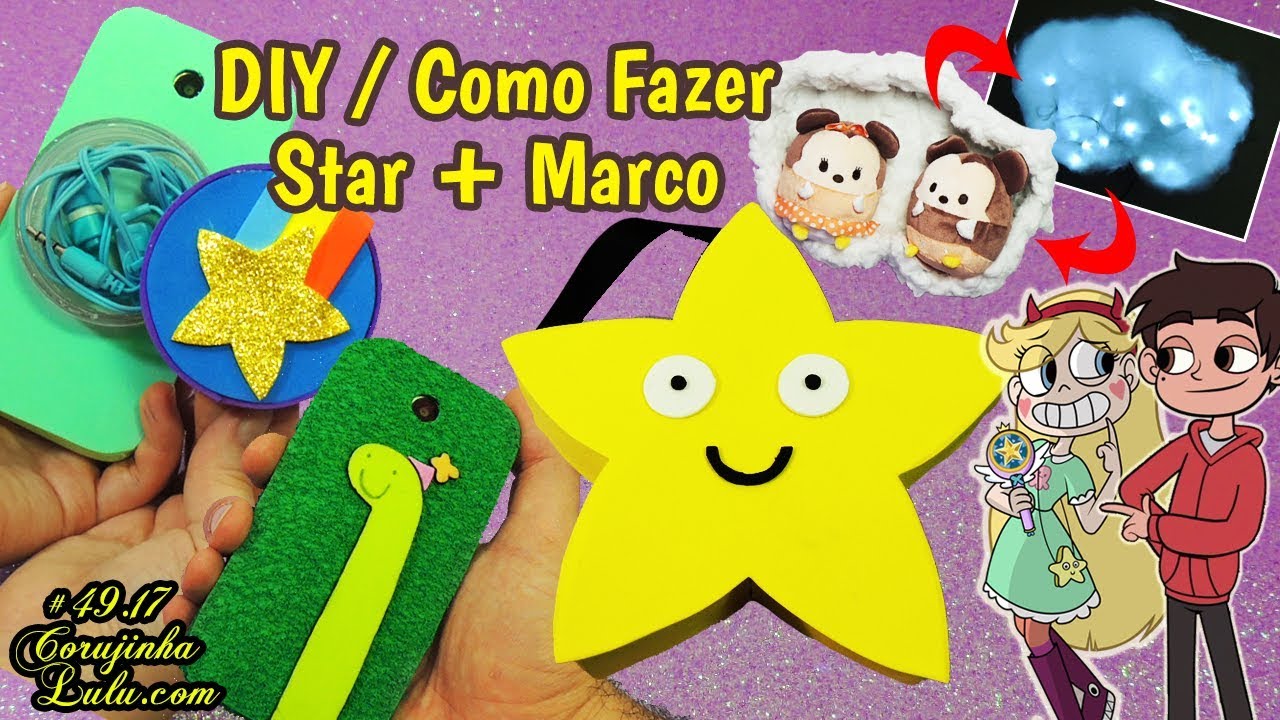 DIYs DISNEY ✨ STAR VS FORÇAS DO MAL ⭐ Como Fazer CAPINHAS Porta treco + BOLSA da Star  e MAIS! 🦉