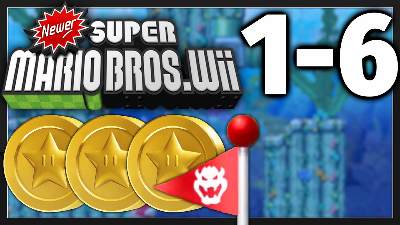 Newer Super Mario Bros. Wii 1-6 ALL STAR COINS / SECRET EXIT