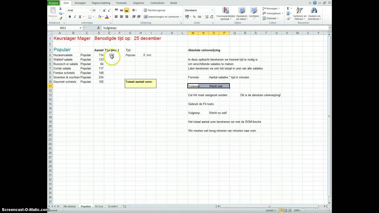 Excel Absolute celverwijzing