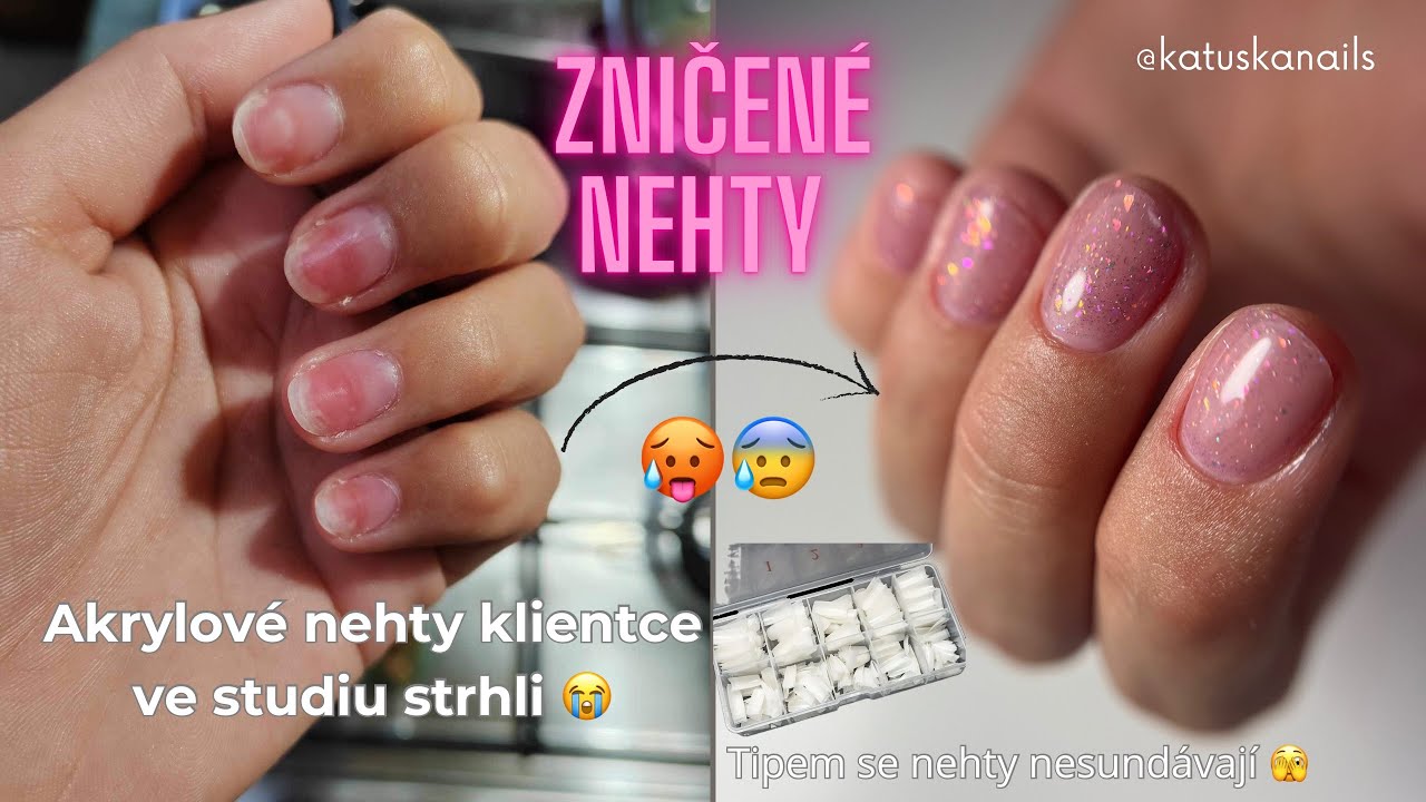 Modeláž na zničené nehty 😖 | Poprvé přístrojová manikúra 😰