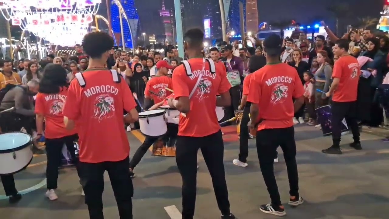 ماشاء الله أجواء وفعاليات من على الكورنيش الدوحه فريق المغربى مع النجم حسن كأس العالم ٢٢