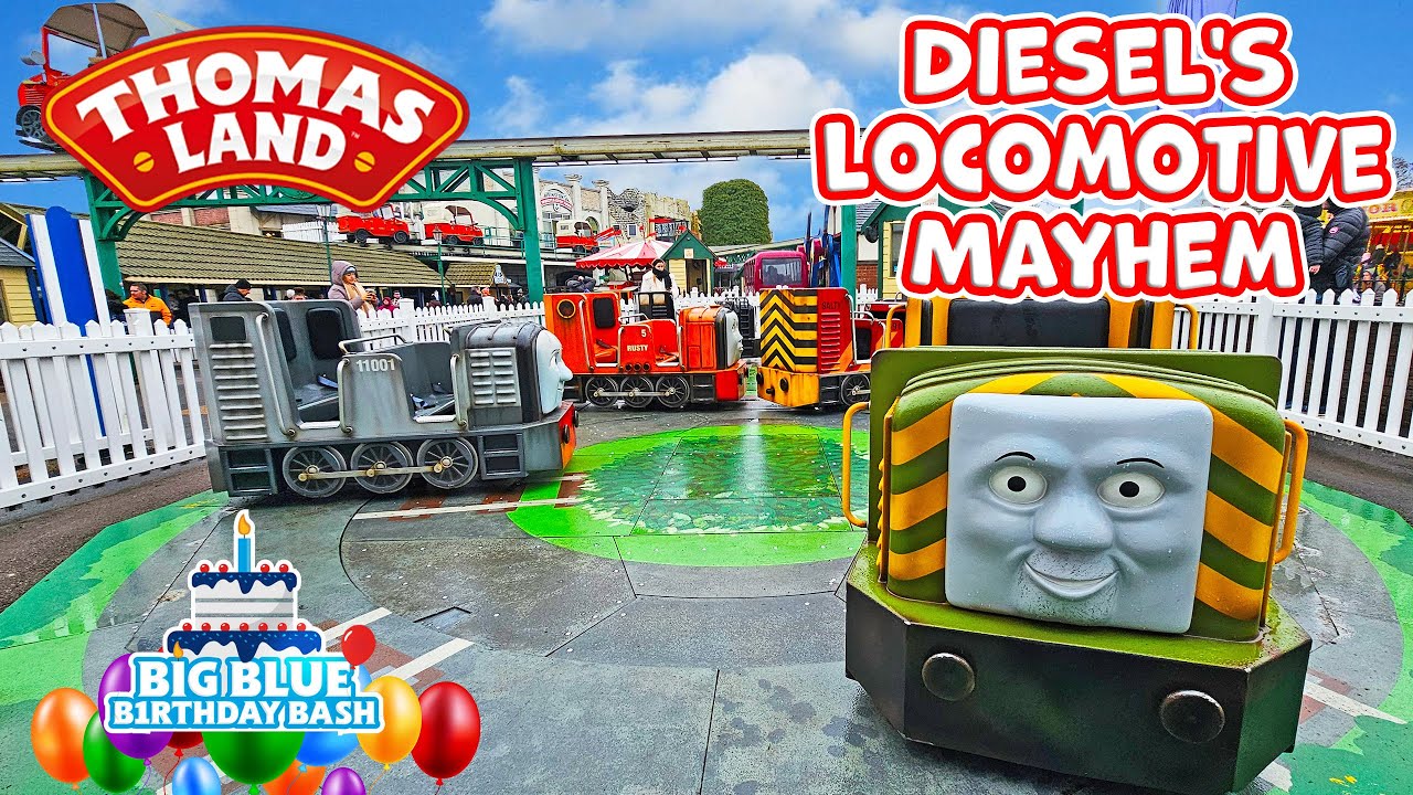 Ride Diesel's Locomotive Mayhem in Thomas Land – Big Blue Birthday Bash! (Feb 2025) [4K]