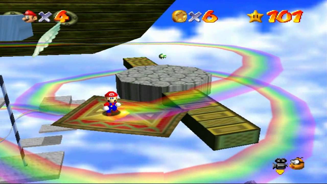 Super Mario 64 - Course Arc-en-Ciel - Etoile 6 : L'arc-en-ciel et au-delà