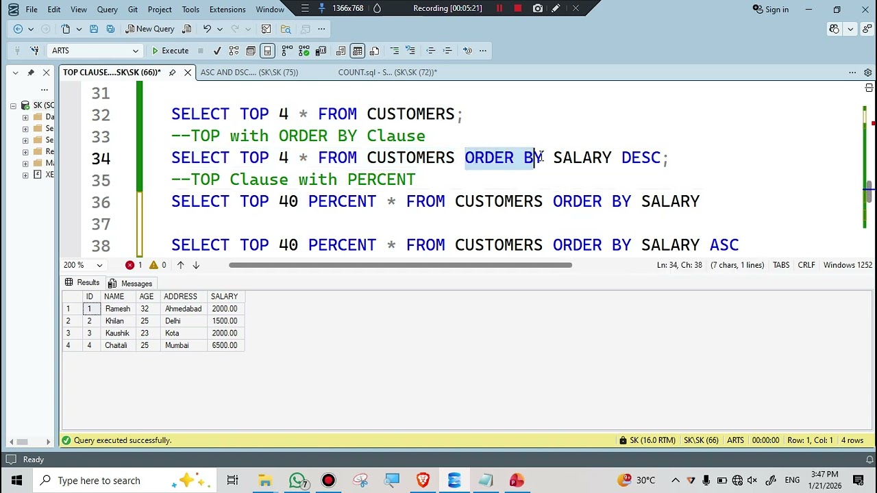 Раздел TOP в SQL Server: объяснение | Получение самых популярных записей в SQL Server | Учебное п...