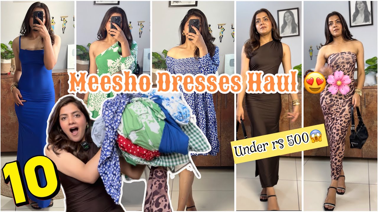 Meesho Dresses Haul Under Rs 500😱😍/ Meesho summery & Bodycon Dresses / Try On Haul / Rajveerpunni