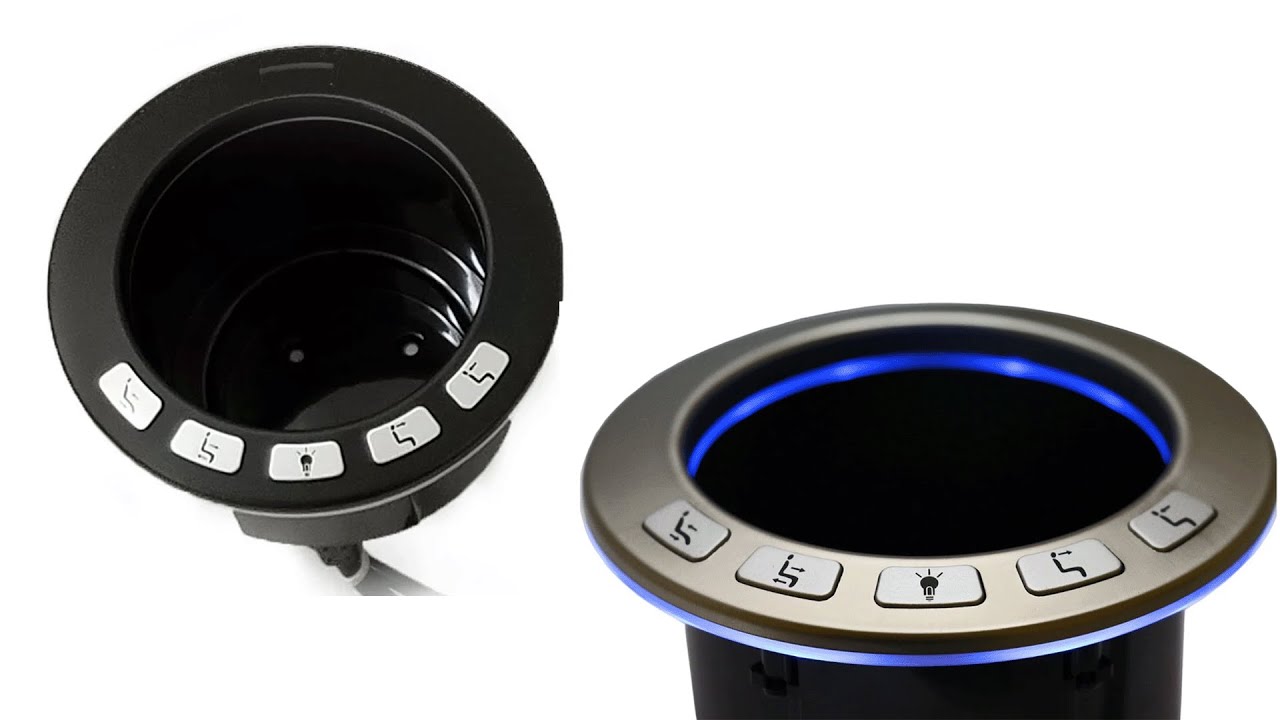 Replacement Cupholder - Black 5 Button Power Recliner Control with Lights & USB