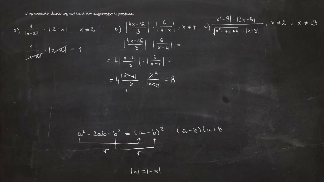2.61. Doprowadź dane wyrażenie do najprostszej postaci. a) 1/|x - 2| · |2 - x|, x≠2