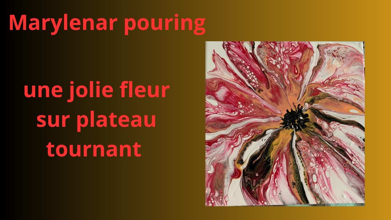Fleur sur plateau tournant #pouring #acrylicpouring #acryliquefluide #dutch #P26