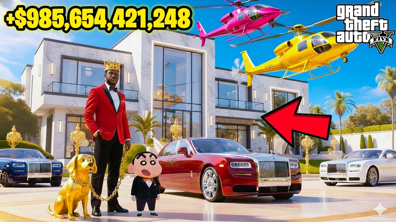 Franklin Or Shinchan Touch Anything Become Diamond Gold in GTA 5 l LEOgamerZ