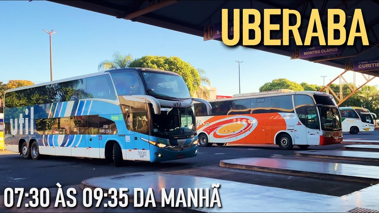 MOVIMENTO DE ÔNIBUS NA RODOVIÁRIA DE UBERABA - MANHÃ DE 07:30 ÀS 09:35