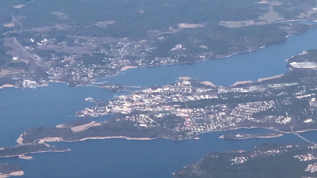 Amazing views when landing at Helsinki Vantaa HEL airport Finland