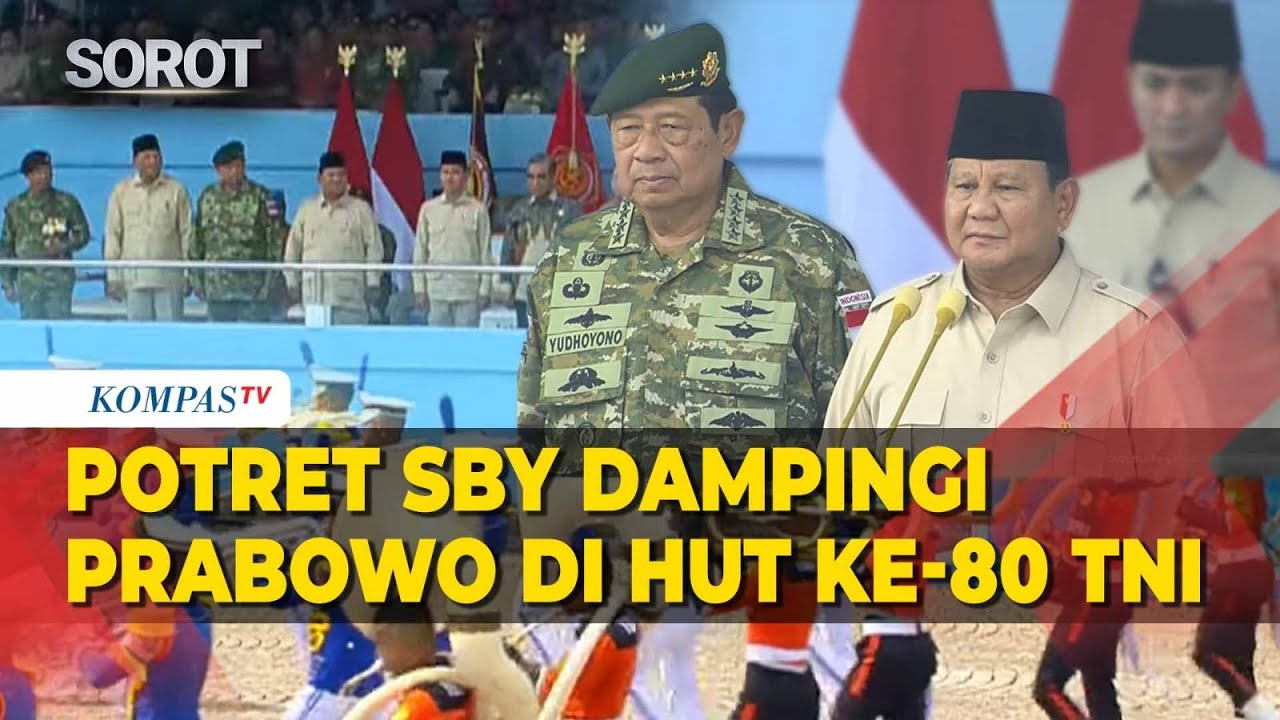 Penampilan Gagah SBY Dampingi Prabowo Saksikan Defile Pasukan di HUT ke-80 TNI