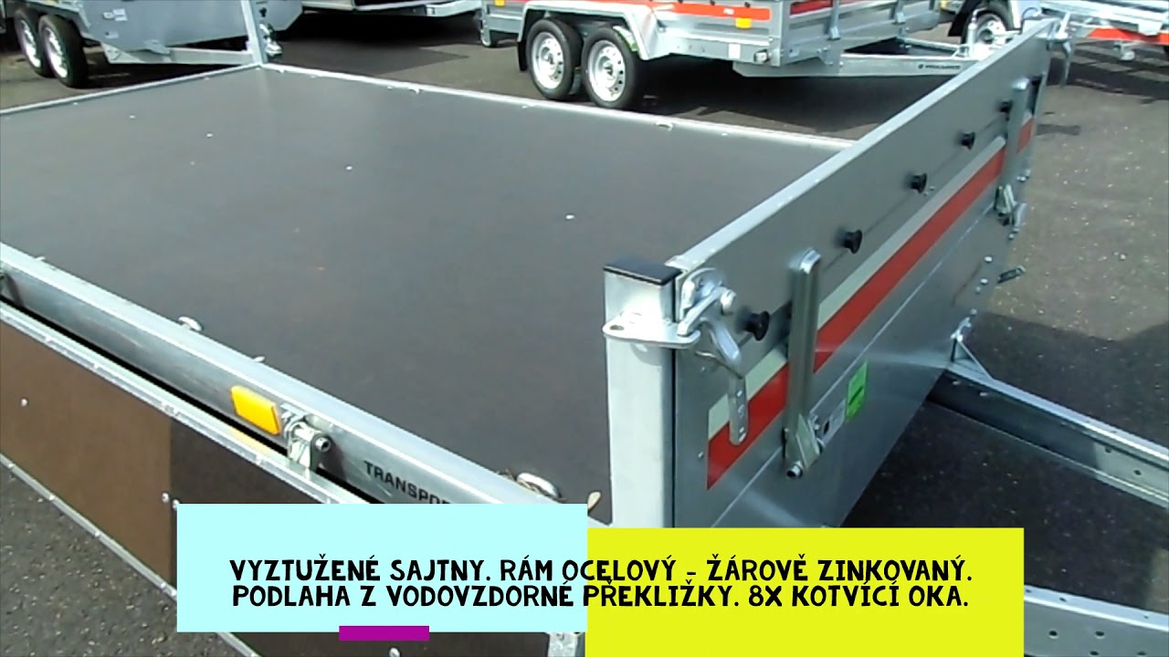 Přívěsný vozík - 4x sklopné + vyztužené sajtny.